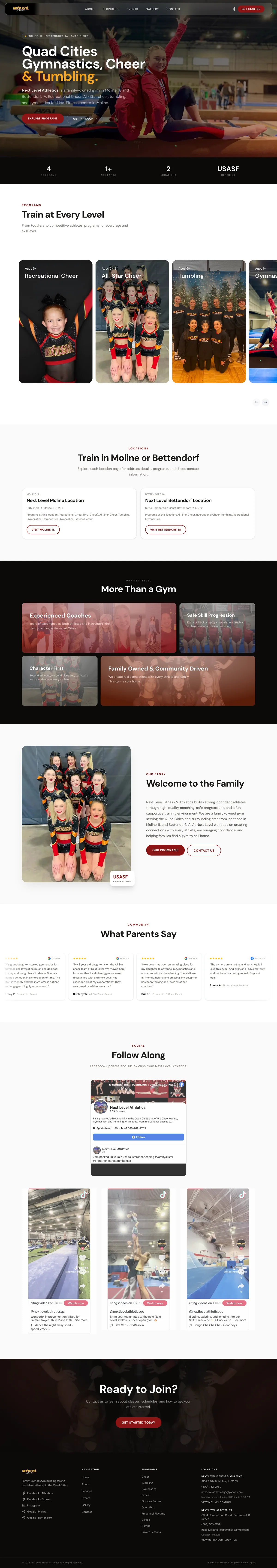 Next Level QC website design by Intuico Digital